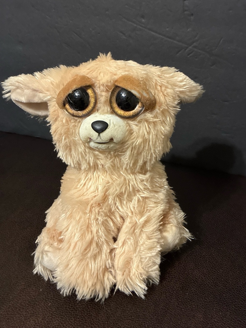 Feisty Pets Lunatic Lexi Doodle Tan Stuffed Dog with Big Eyes Playful Smile